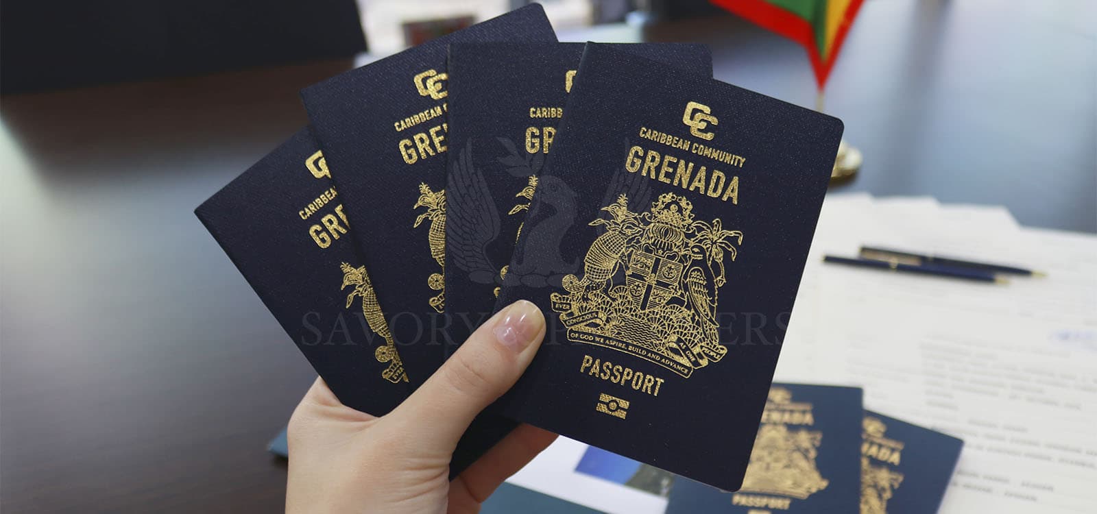 Grenada passports in our offices in Dubai