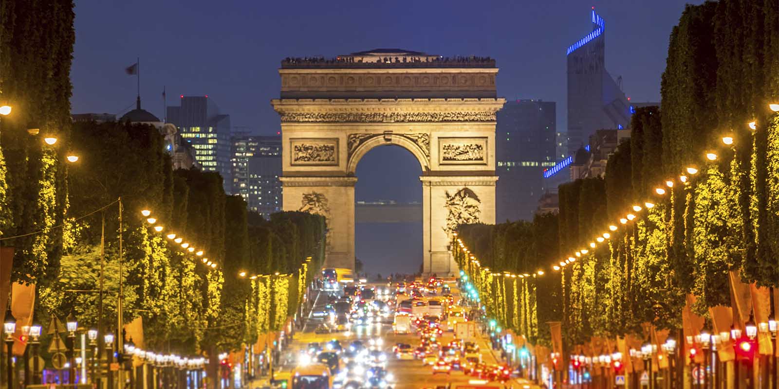 Champs Elysees & Famous Arc de Triomphe in Paris