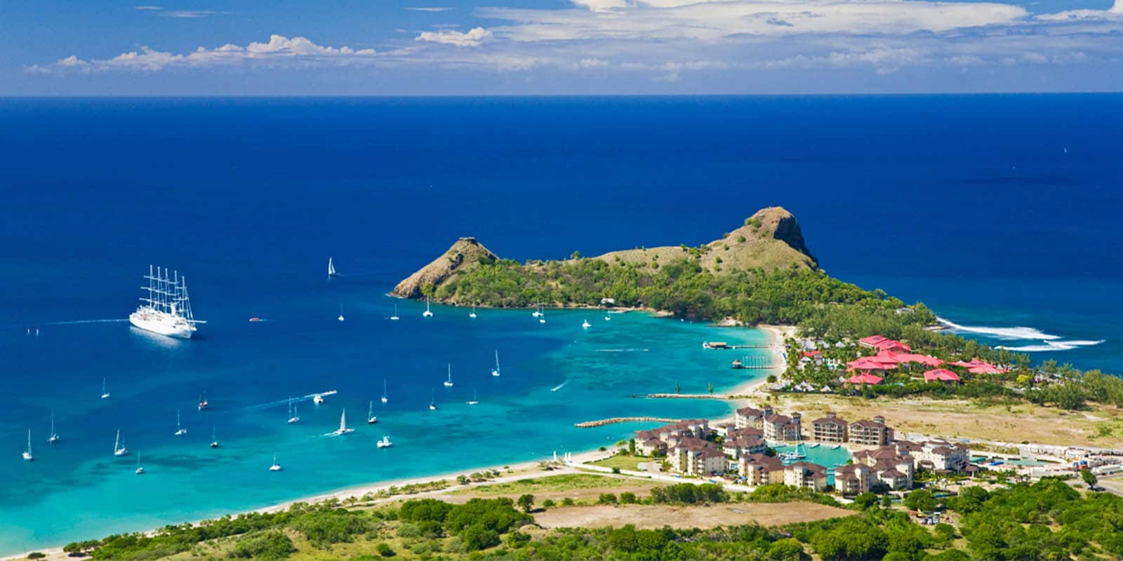 Aerial view of St Lucia